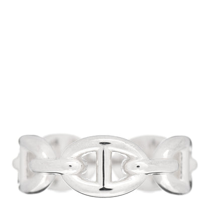 Hermes Sterling Silver PM Chaine d'Ancre Enchainee Band Ring 52 6 3 of 5