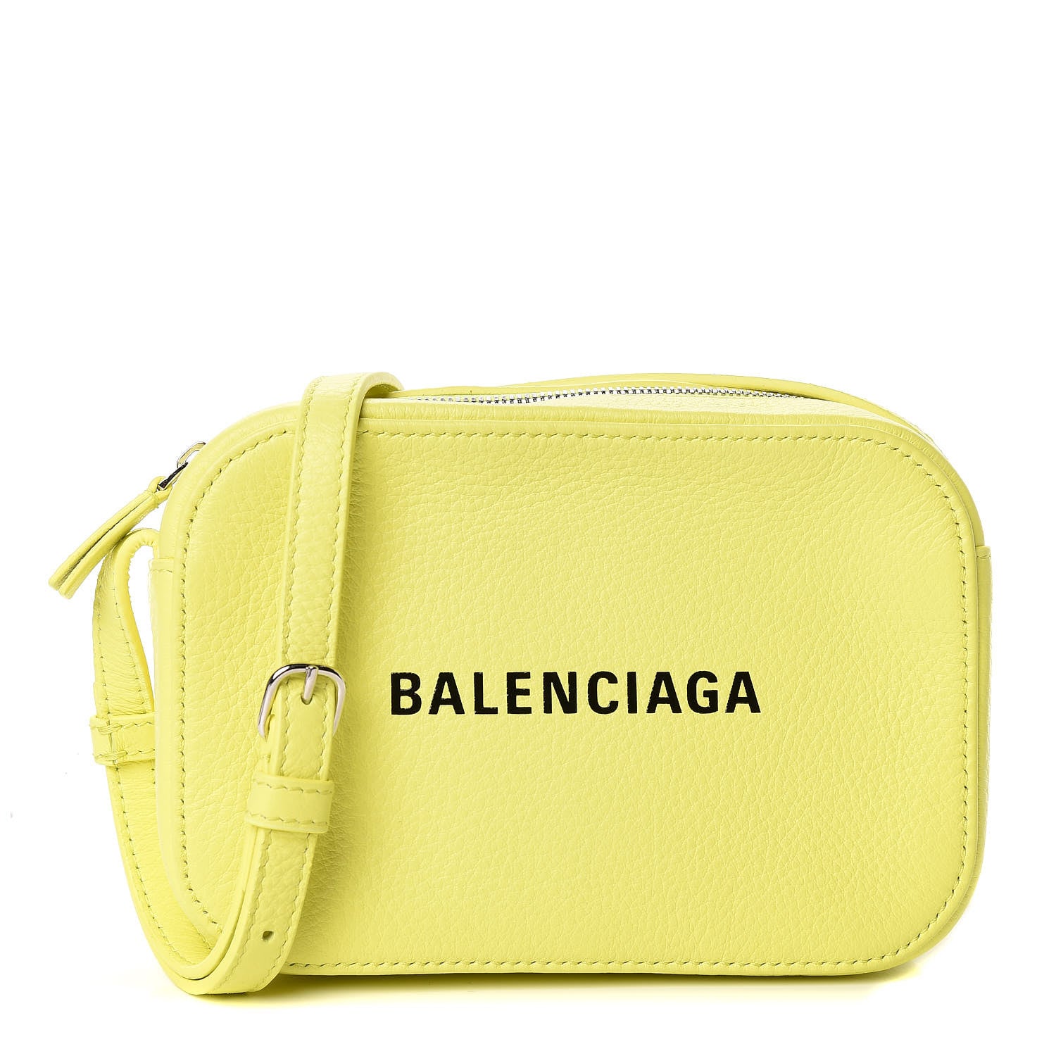 Balenciaga Calfskin Logo XS Everyday Camera Bag Acid Green Black 1 of 9