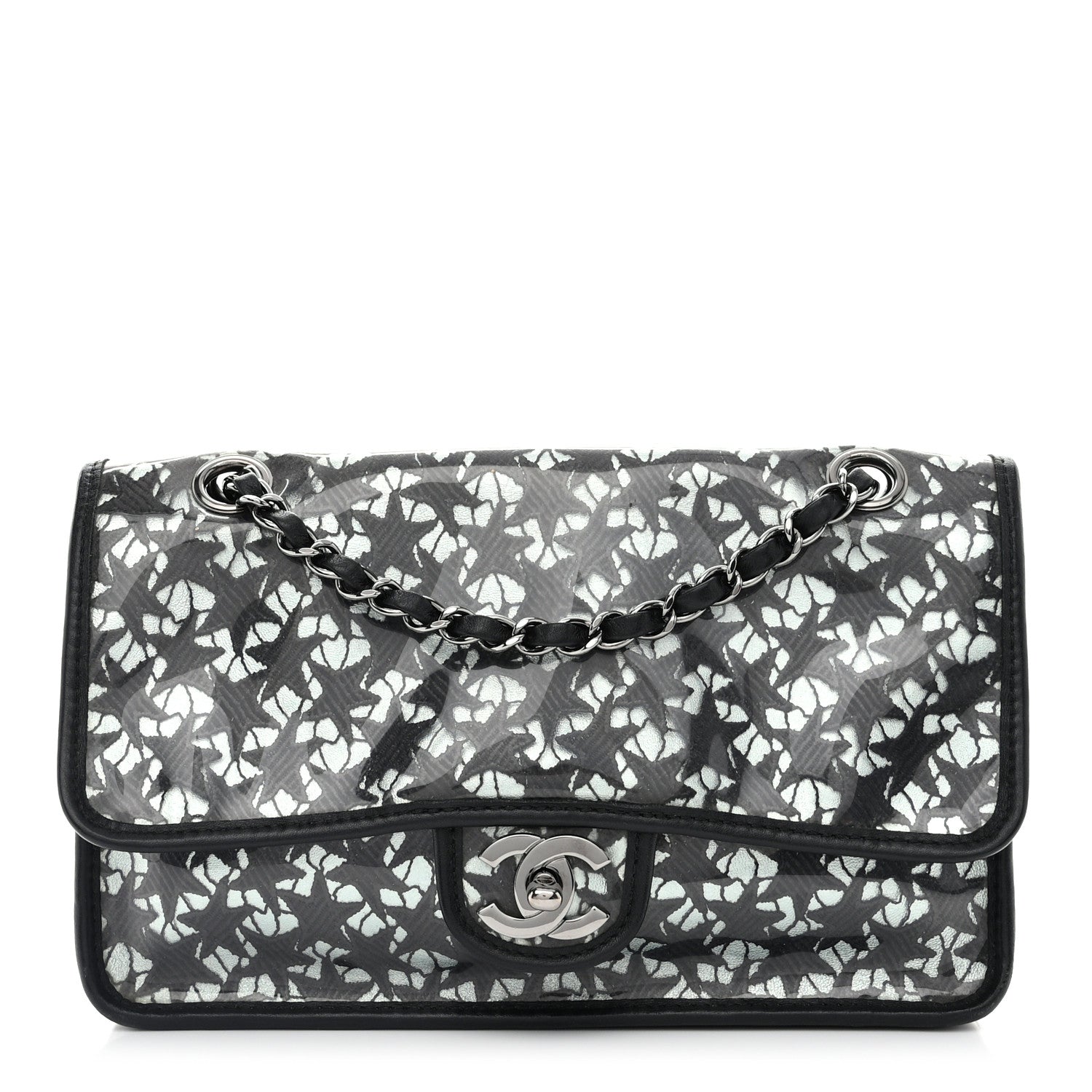 Chanel Metallic Lambskin PVC Star Medium Single Flap Blue Black 1 of 12