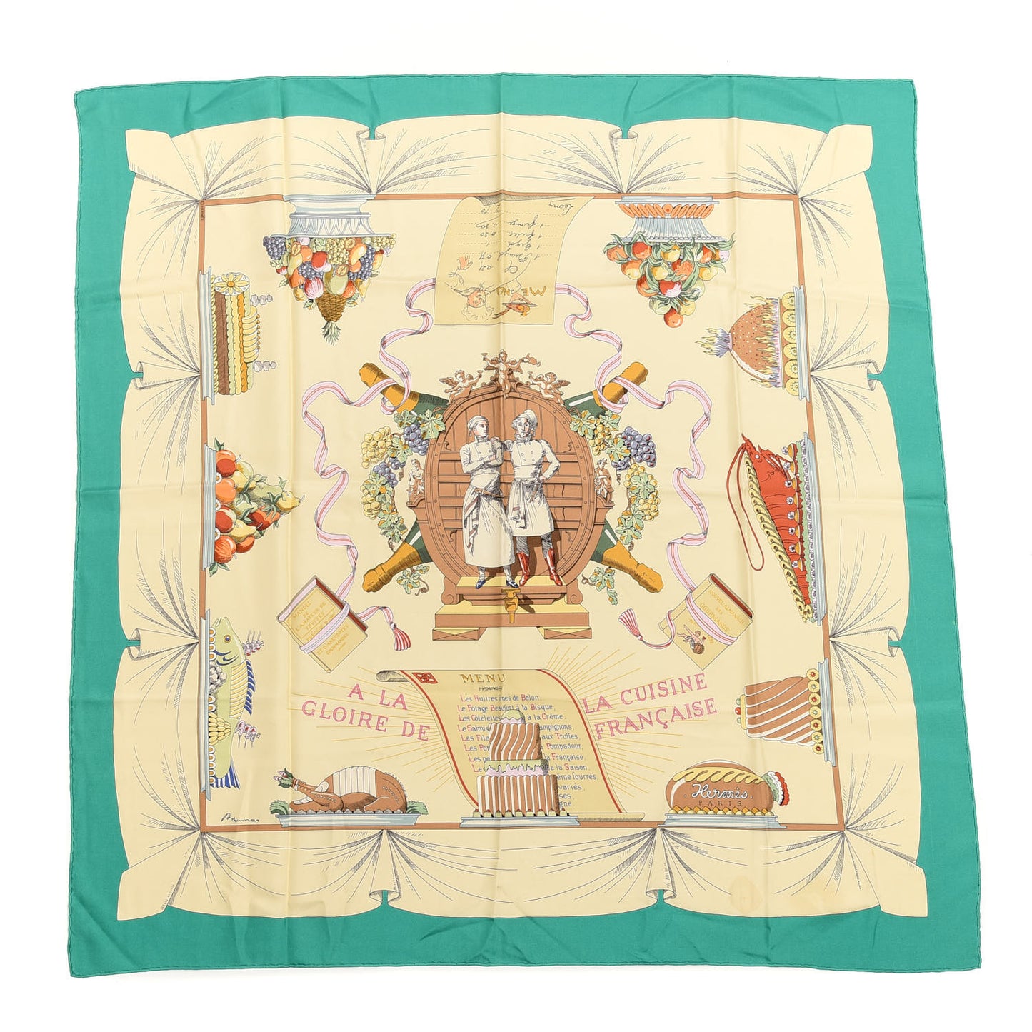 Silk A La Gloire De La Cuisine Francaise Scarf 90