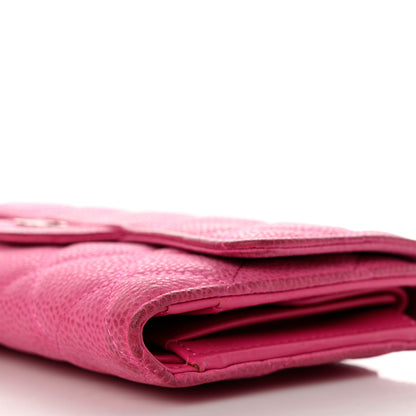 Chanel Iridescent Caviar Quilted Long Flap Wallet Dark Pink 10 of 14