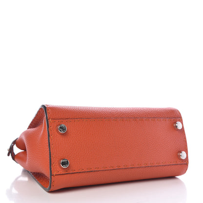 Fendi Cuoio Romano Selleria Mini Peekaboo Iconic Satchel Dark Orange 4 of 10