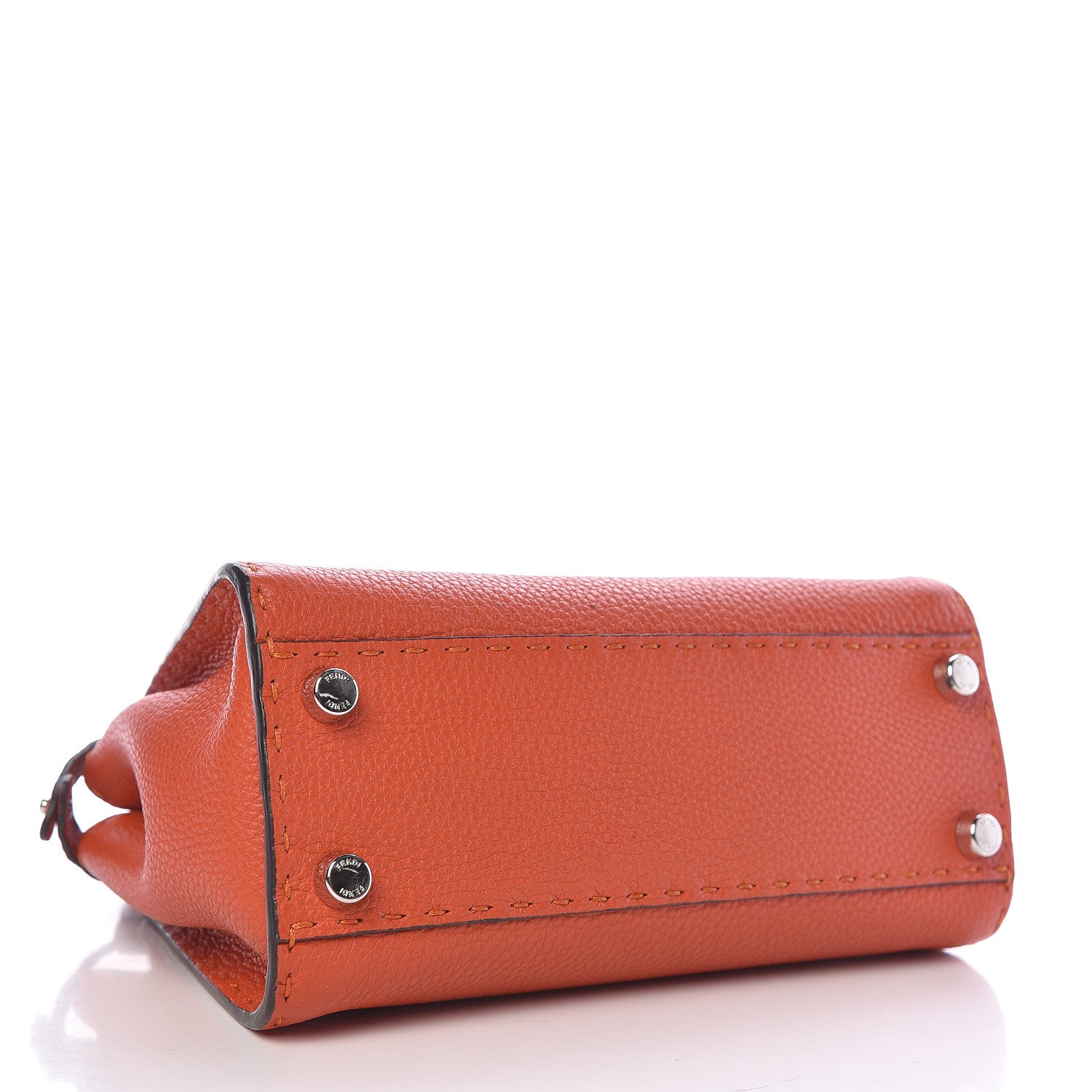 Fendi Cuoio Romano Selleria Mini Peekaboo Iconic Satchel Dark Orange 4 of 10