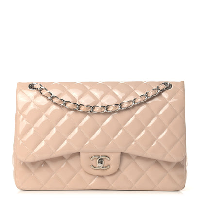 Chanel Patent Quilted Jumbo Double Flap Light Pink 1 of 5