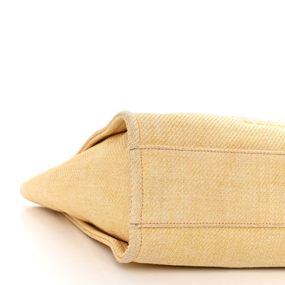 Chanel Canvas Small Deauville Tote Light Yellow 8 of 9