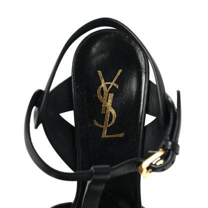 Saint Laurent Calfskin Tribute 75 Platform Sandals 39 Black 7 of 8
