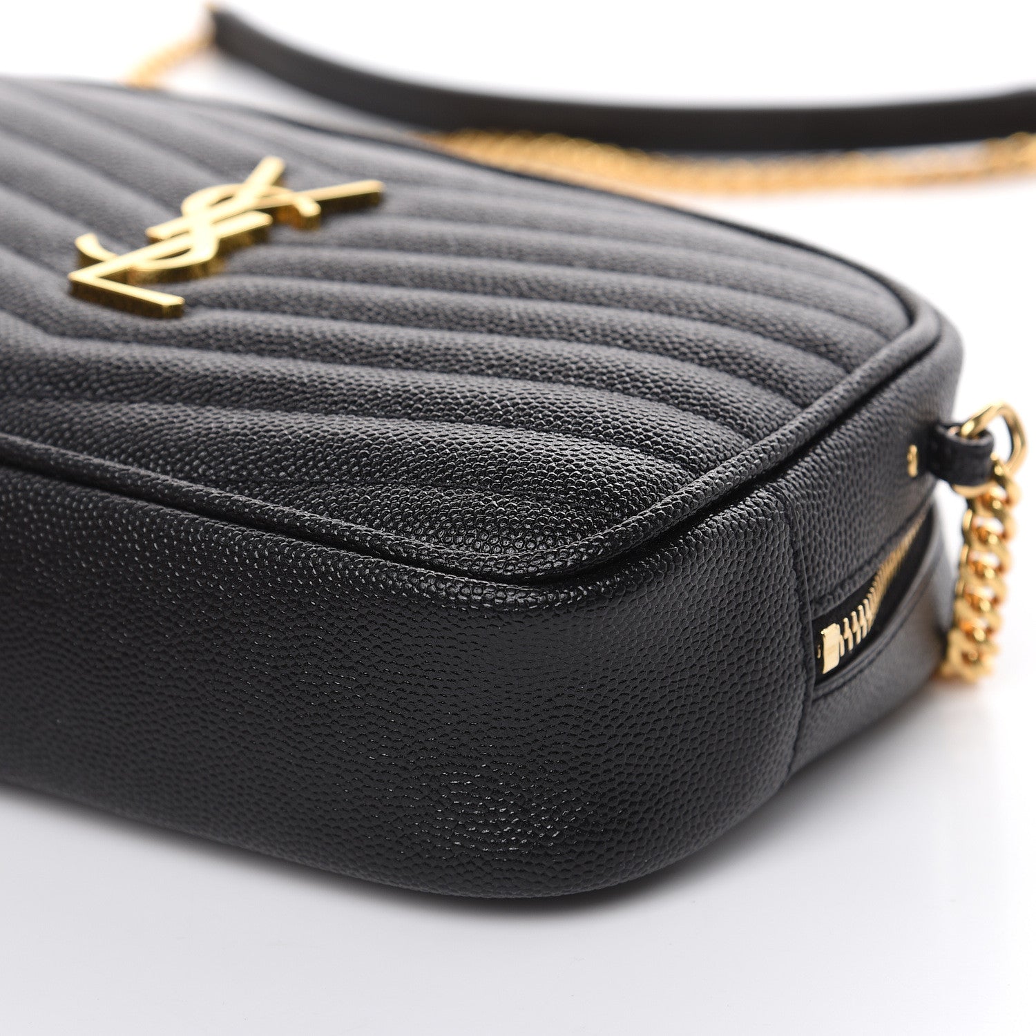 Saint Laurent Grain De Poudre Matelasse Monogram Mini Lou Camera Bag Black 9 of 10