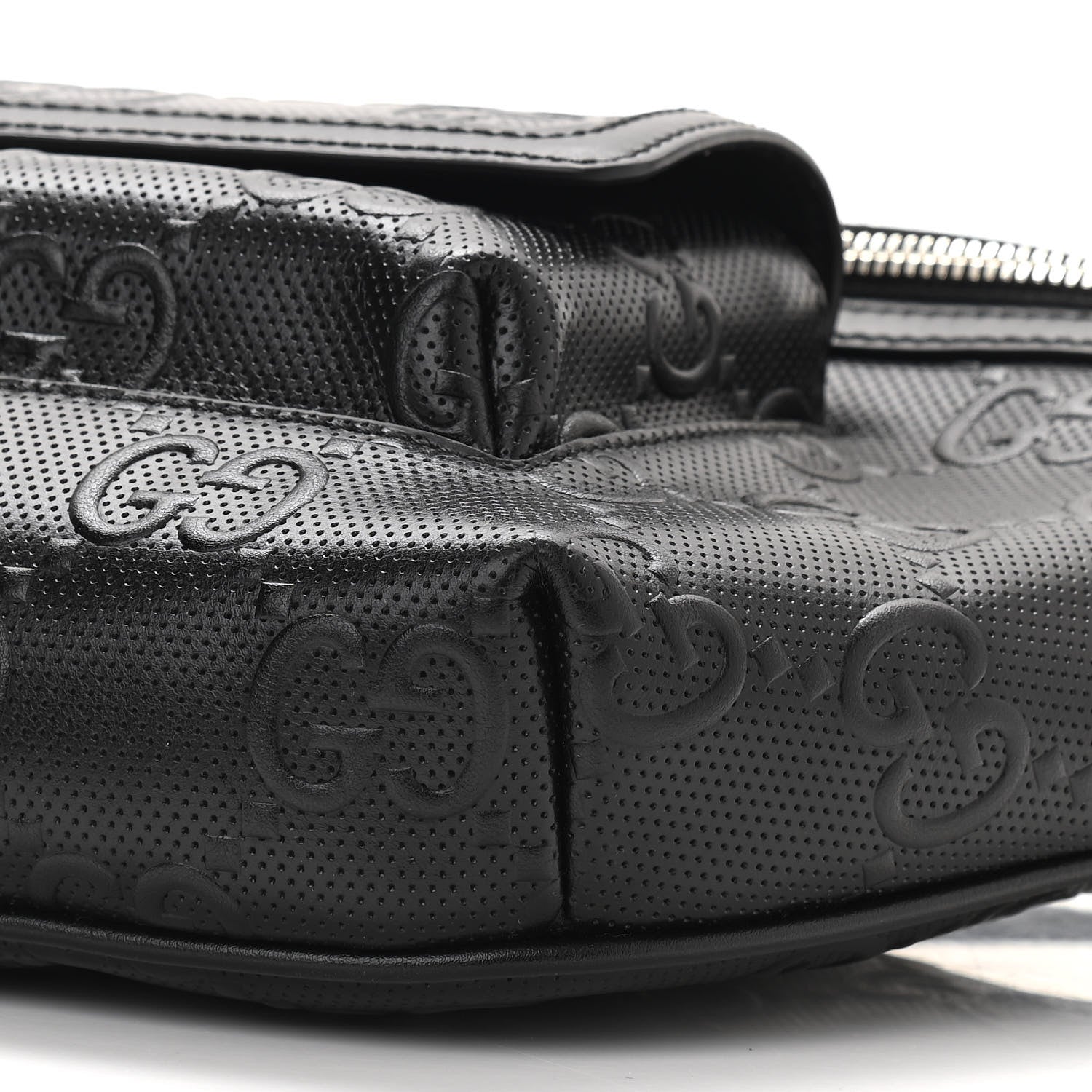 Gucci Calfskin GG Tennis Embossed Pocket Belt Bag Black 11 of 11