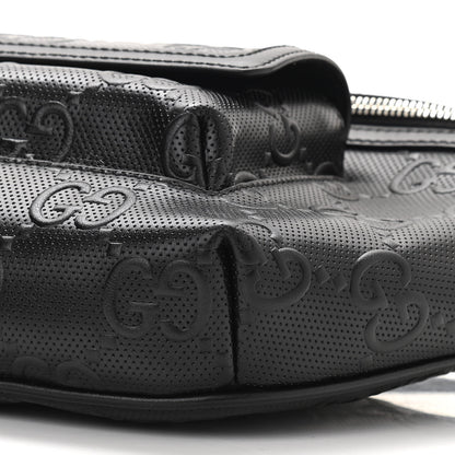 Gucci Calfskin GG Tennis Embossed Pocket Belt Bag Black 11 of 11