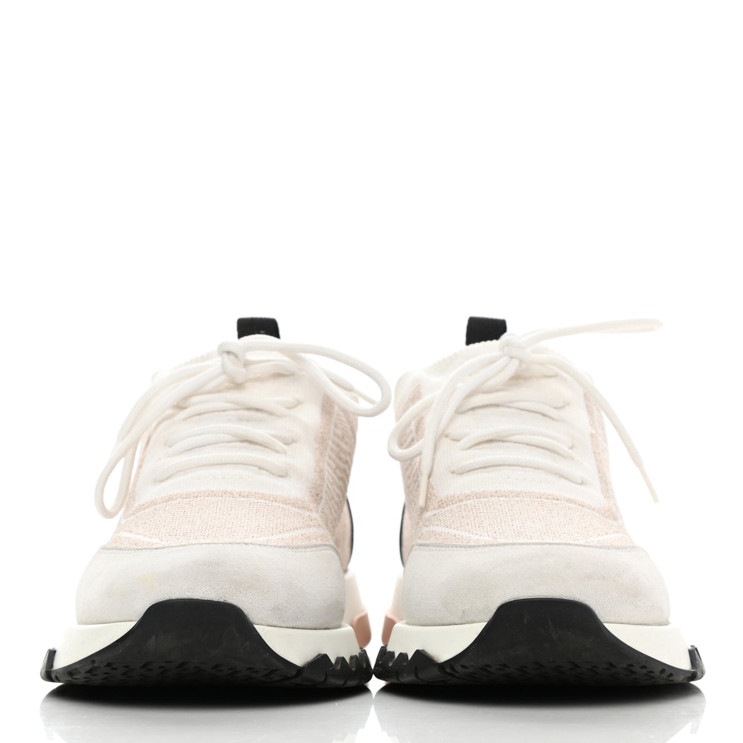 Technical Canvas Goatskin Womens Addict Sneakers 36.5 Multicolor Rose Dore