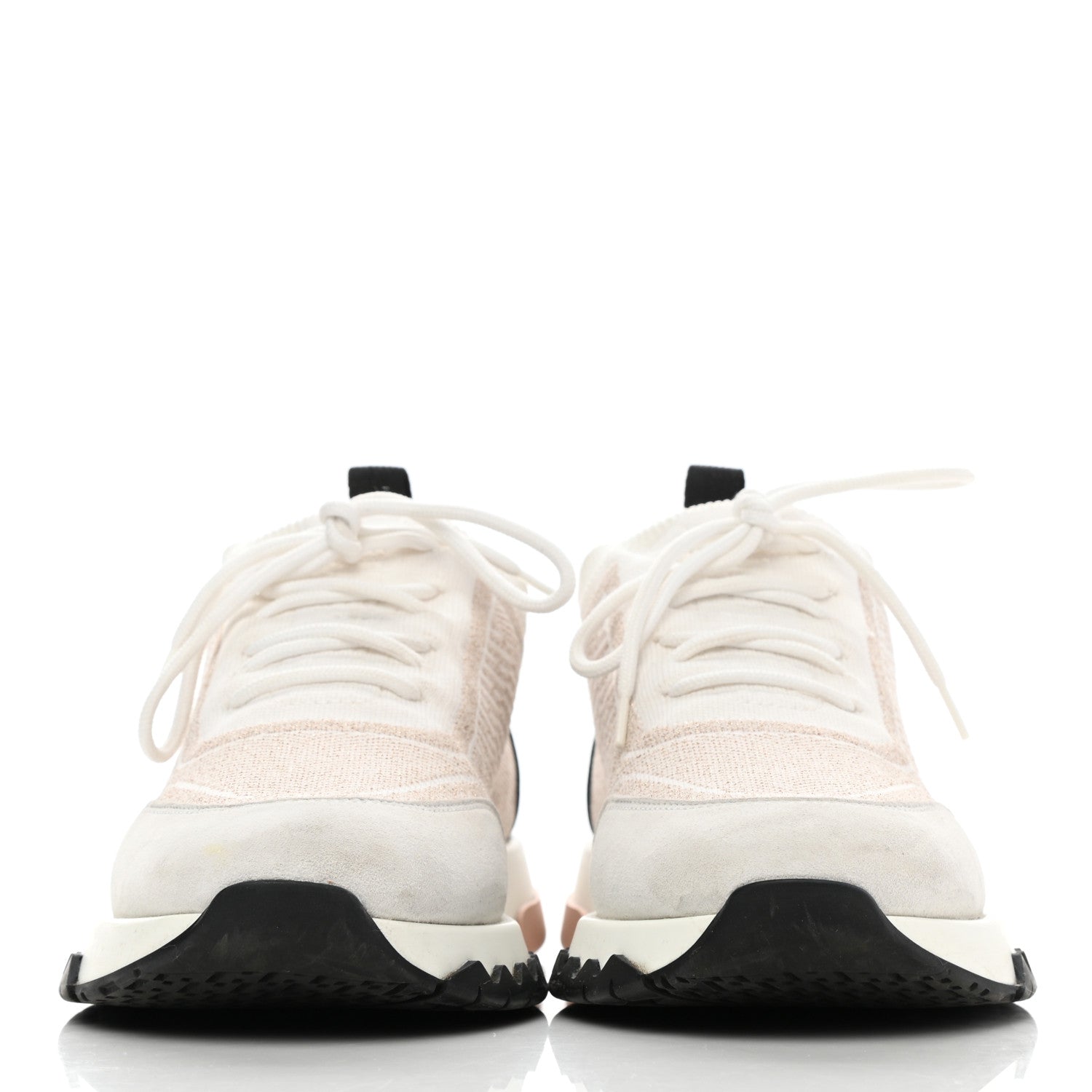 Hermes Technical Canvas Goatskin Womens Addict Sneakers 36.5 Multicolor Rose Dore 2 of 9
