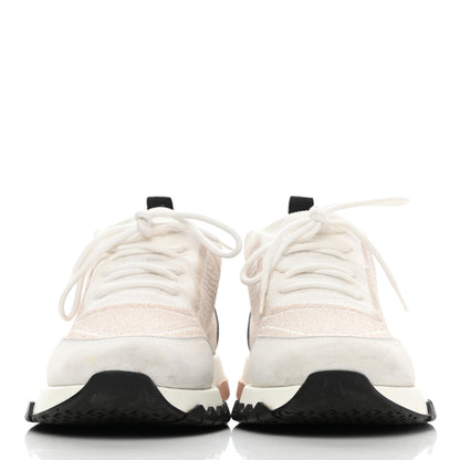 Hermes Technical Canvas Goatskin Womens Addict Sneakers 36.5 Multicolor Rose Dore 2 of 9