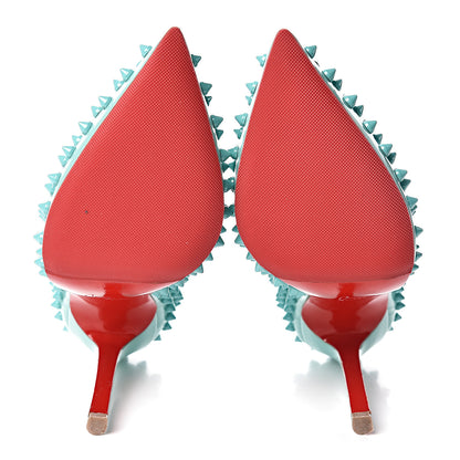 Christian Louboutin Patent Pigalle Spikes 120 Pumps 37 Aquamarine 10 of 13