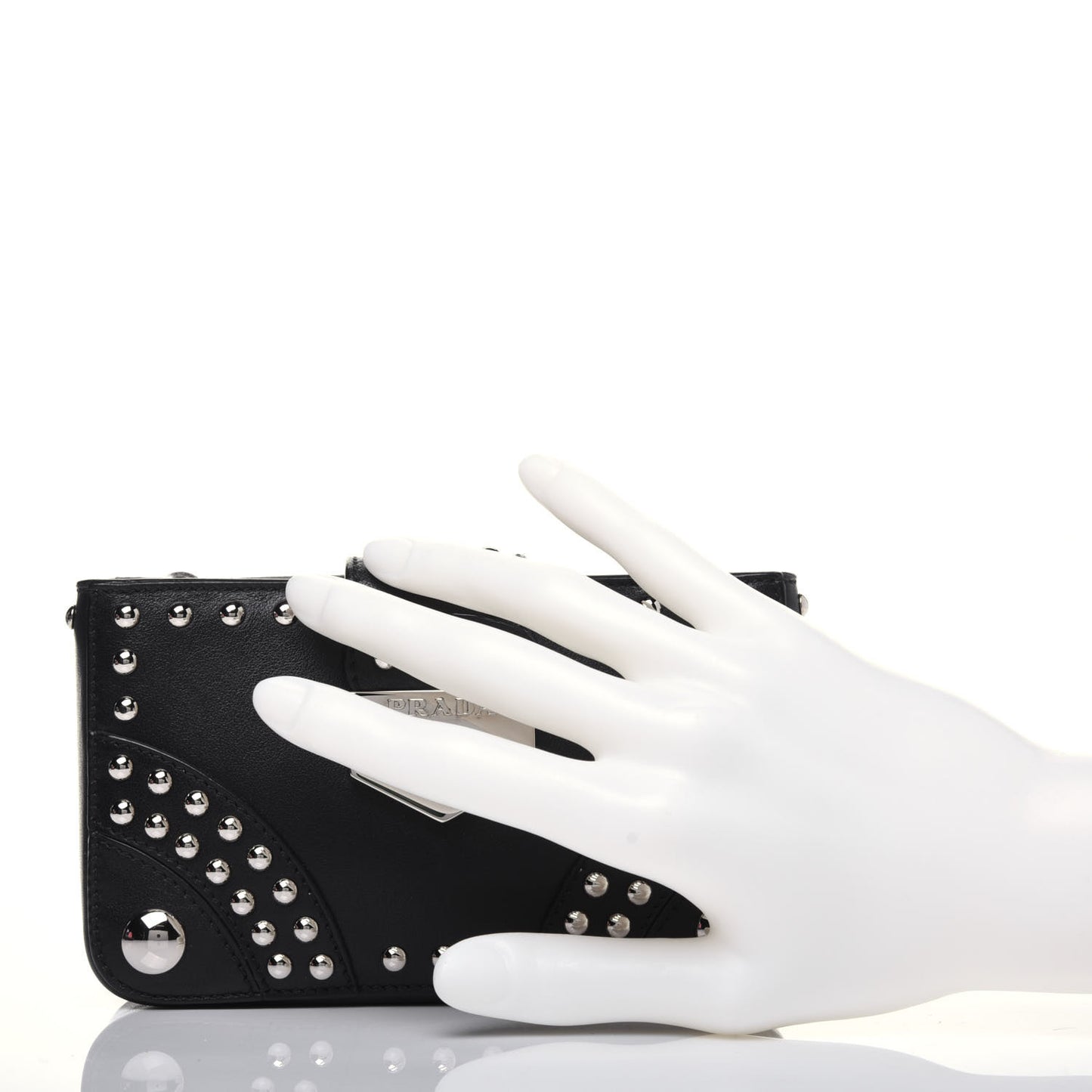 Soft Calf Studded Clutch Black