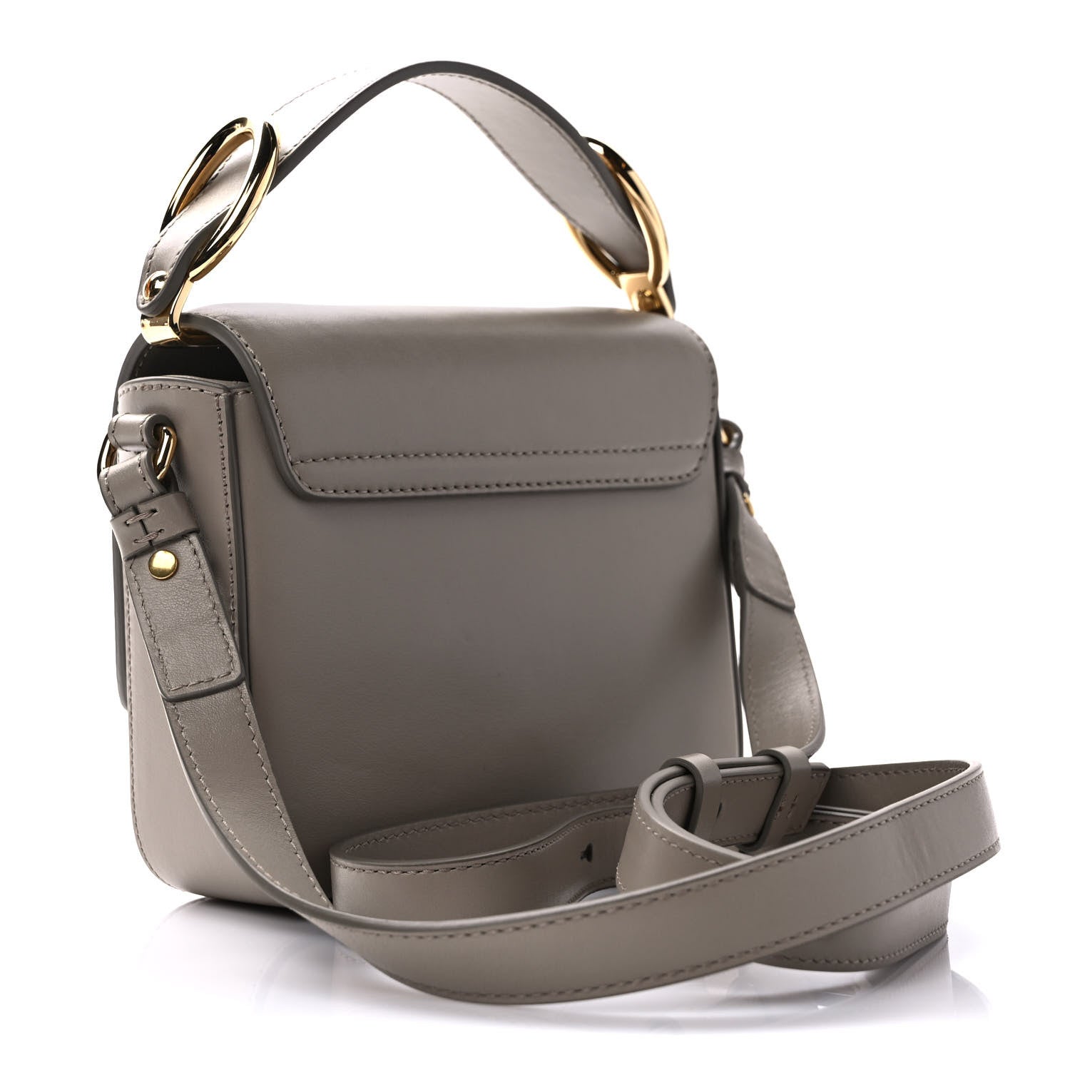 Chloe Shiny Calfskin Suede Mini C Double Carry Motty Grey 3 of 9