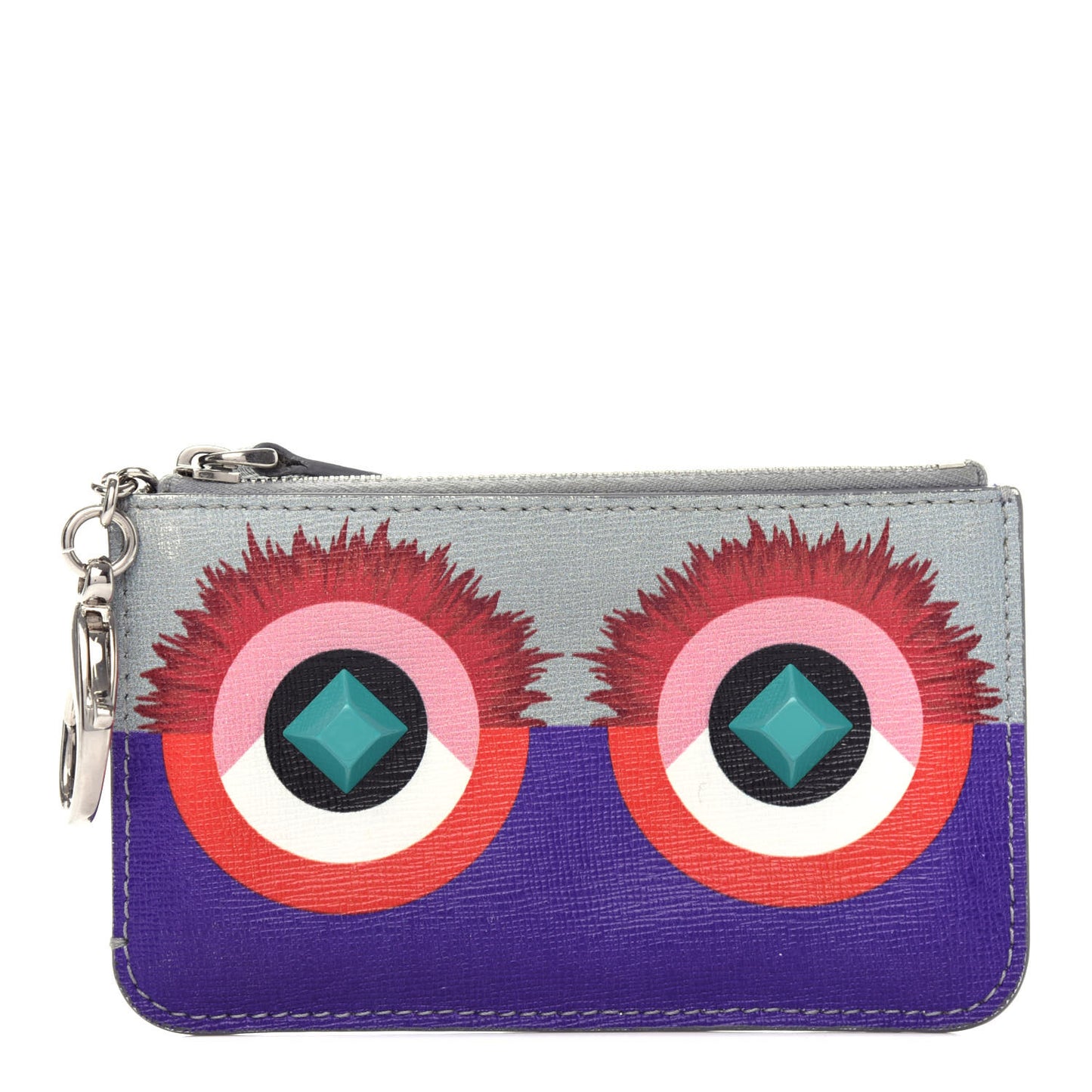 Vitello Elite Studded Hypnoteyes Coin Pouch Key Case Polvere Multicolor