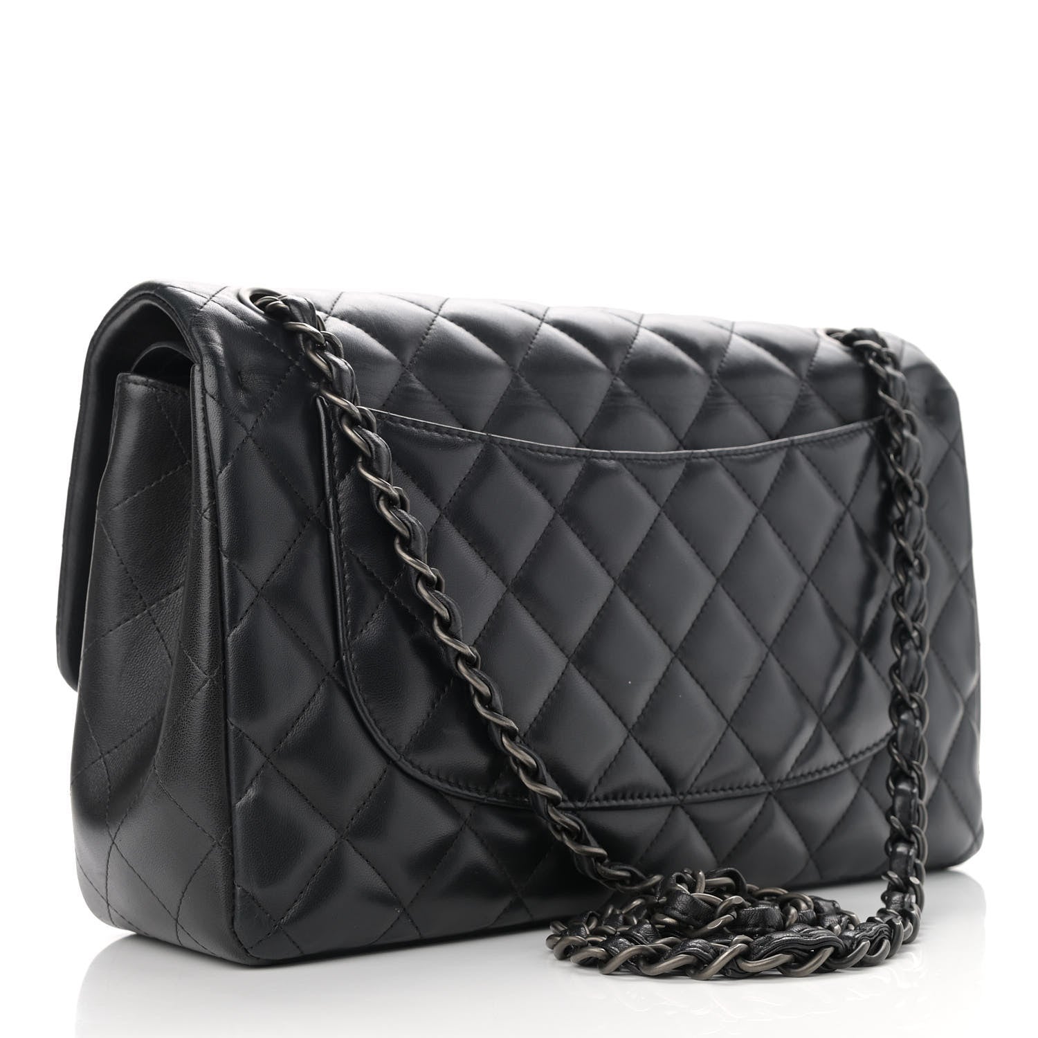 Chanel Lambskin Quilted Jumbo Double Flap So Black 3 of 12