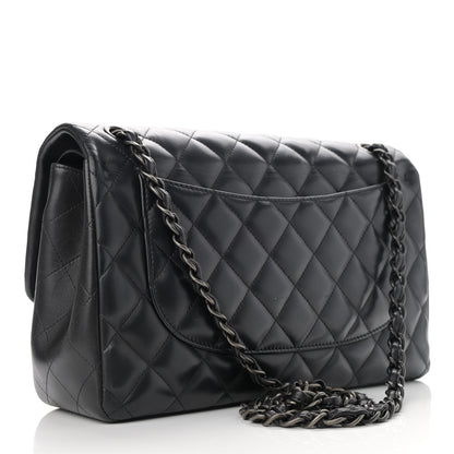 Chanel Lambskin Quilted Jumbo Double Flap So Black 3 of 12