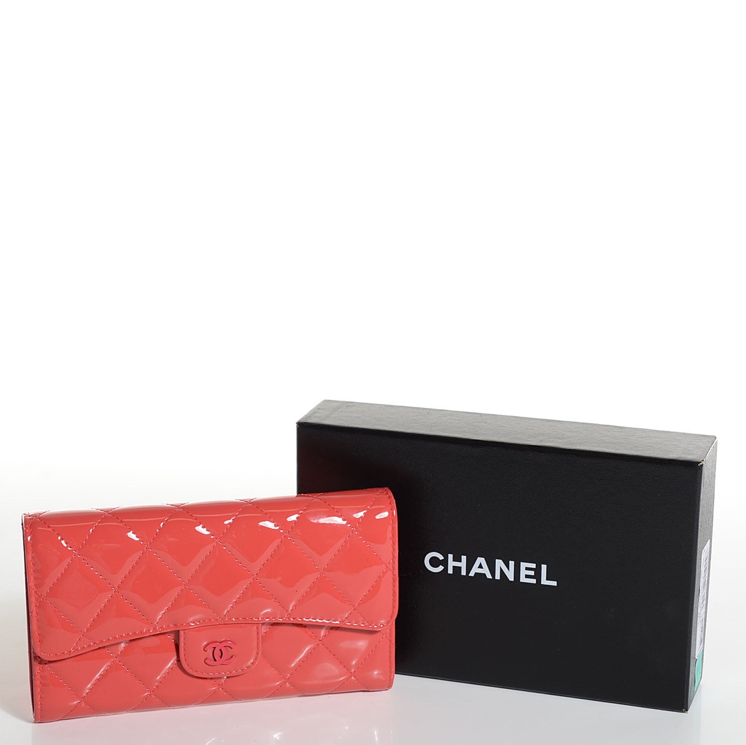 Chanel Patent Quilted Large Flap Wallet Rose Fonce 8 of 8
