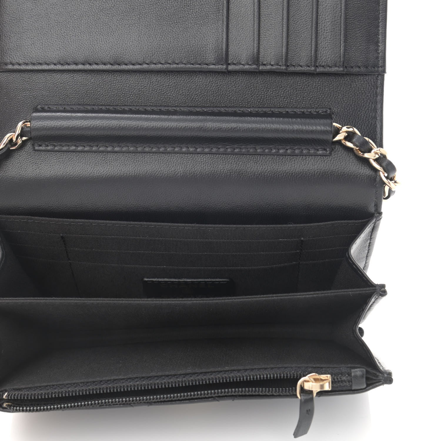 Chanel Lambskin Quilted Mini Camellia Bow Wallet On Chain WOC Black 5 of 11