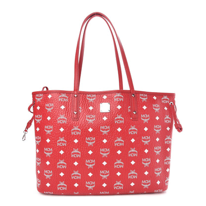 MCM Visetos Medium Liz Reversible Shopper Tote Ruby Red 4 of 15