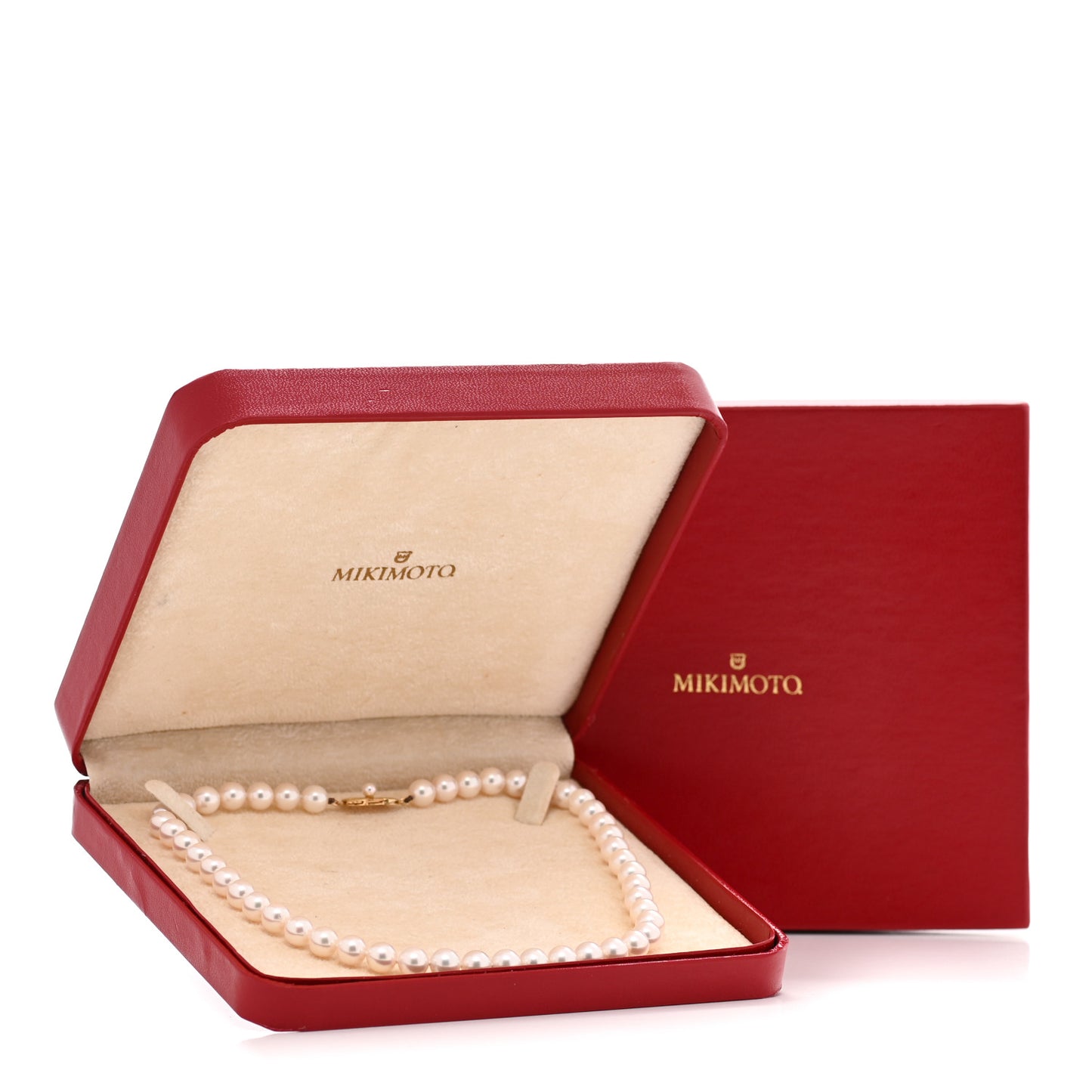 18K Yellow Gold Akoya Cultured Pearl 7.5-8mm Strand Necklace