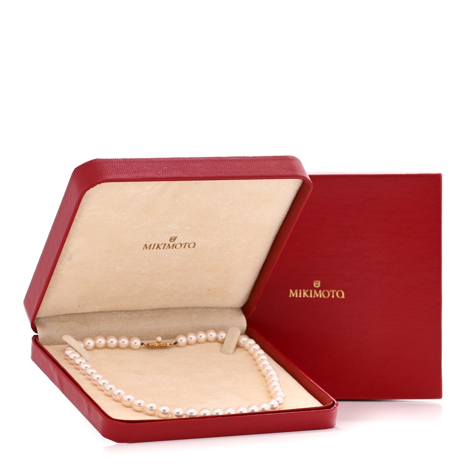 Mikimoto 18K Yellow Gold Akoya Cultured Pearl 7.5-8mm Strand Necklace 5 of 5