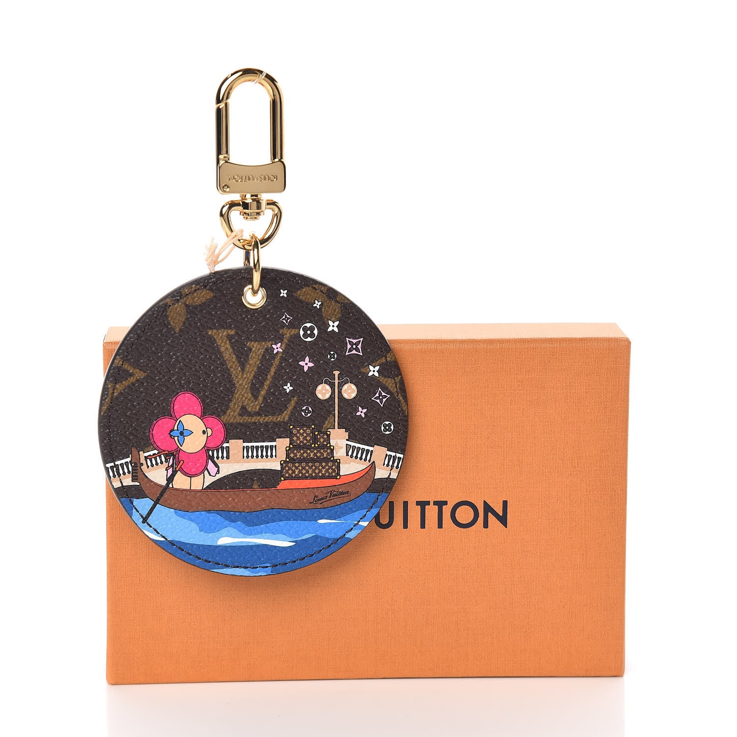 Louis Vuitton Monogram 2019 Christmas Animation Venice Bag Charm Key Ring Blue 4 of 4
