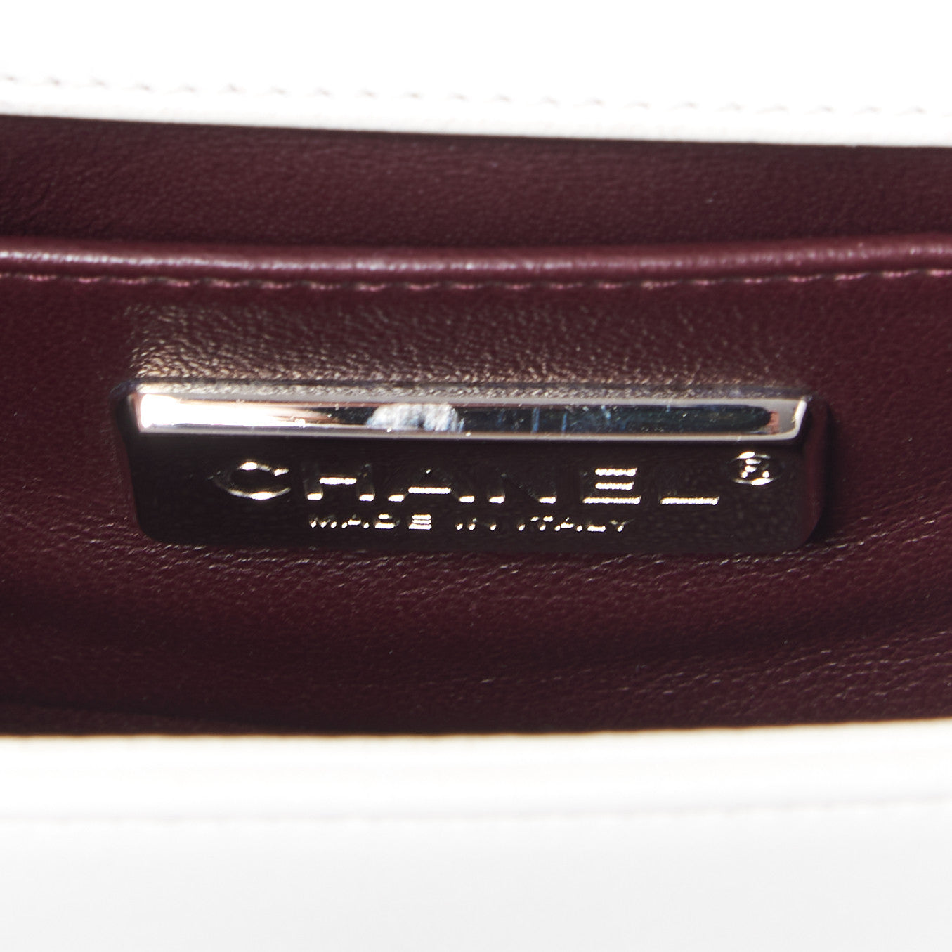Chanel Lizard Chevron Stitched Small Boy Flap White Silver 8 of 11