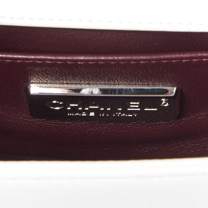Chanel Lizard Chevron Stitched Small Boy Flap White Silver 8 of 11