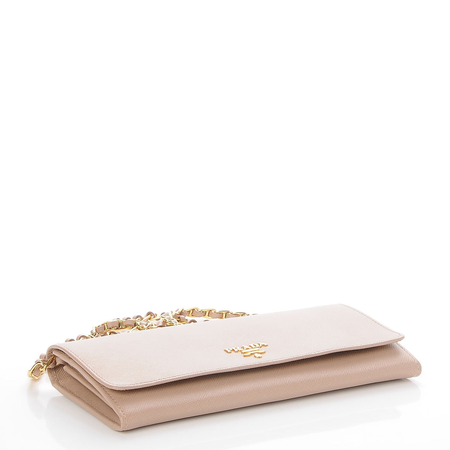 Saffiano Metal Oro Chain Wallet Cammeo