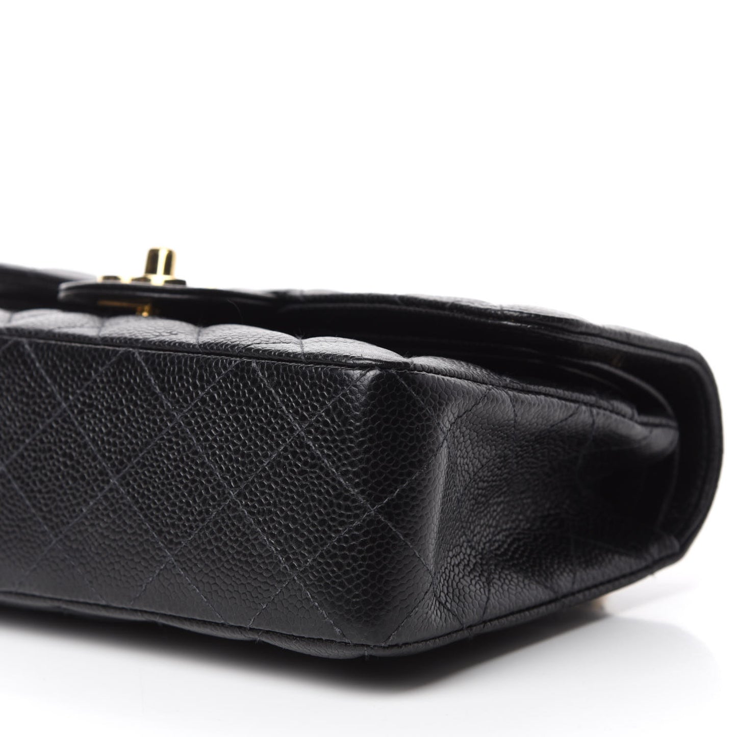 Caviar Quilted Small Double Flap Black