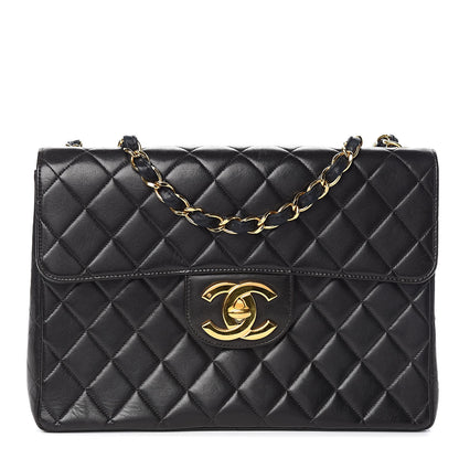 Chanel Lambskin Quilted XL Jumbo Single Flap Black 1 of 13