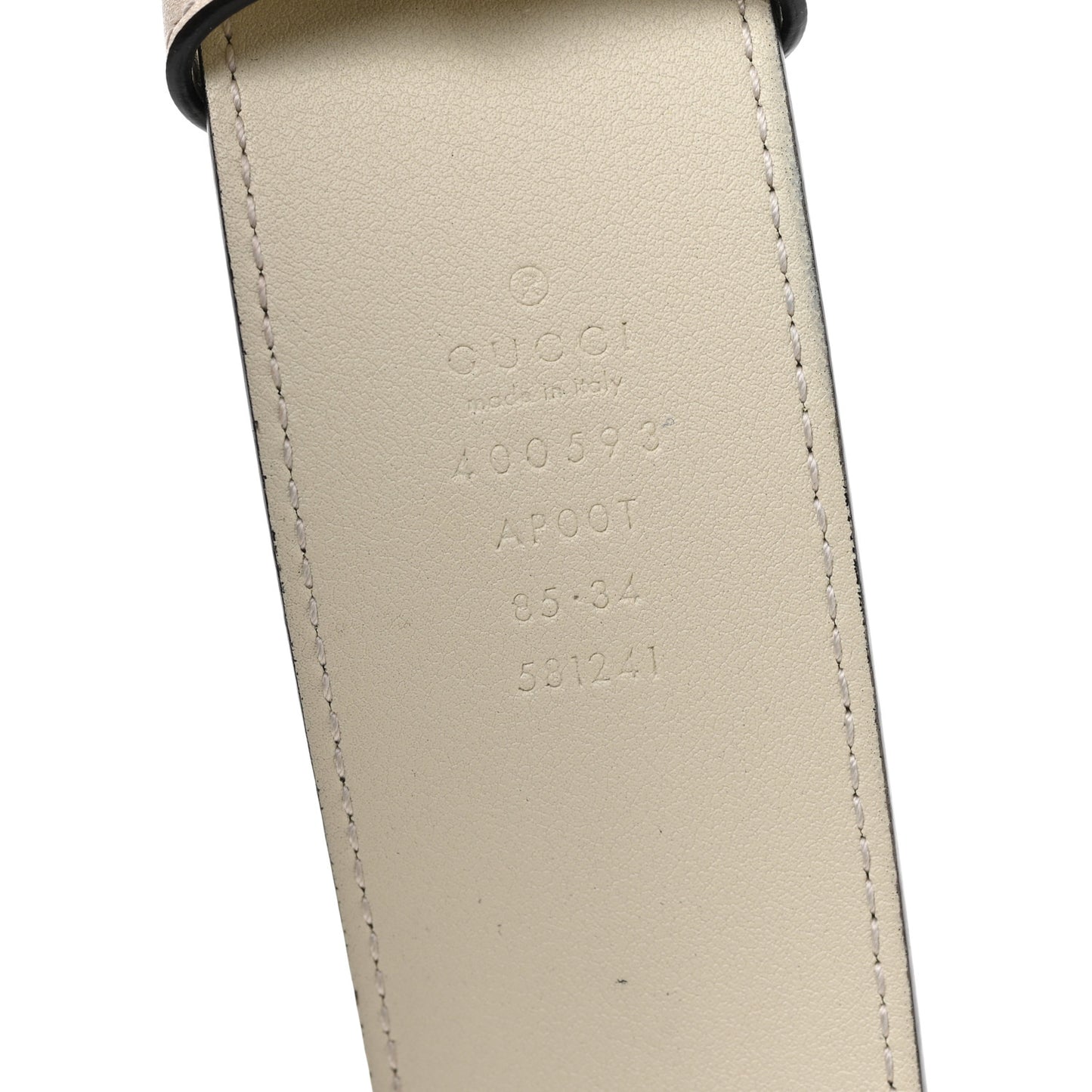 Calfskin Double G 40mm Belt 85 34 Mystic White