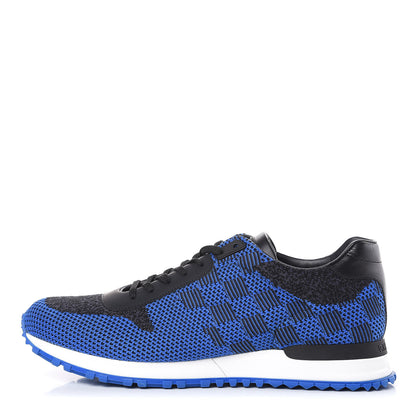 Louis Vuitton Calfskin Damier Run Away Sneakers 8.5 Blue 1 of 8