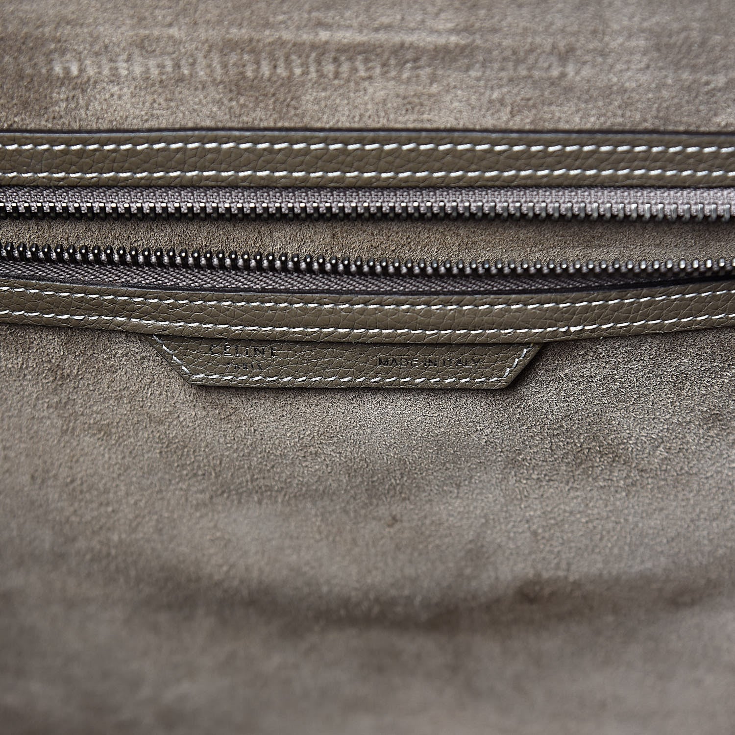 Celine Drummed Calfskin Mini Luggage Souris 6 of 11
