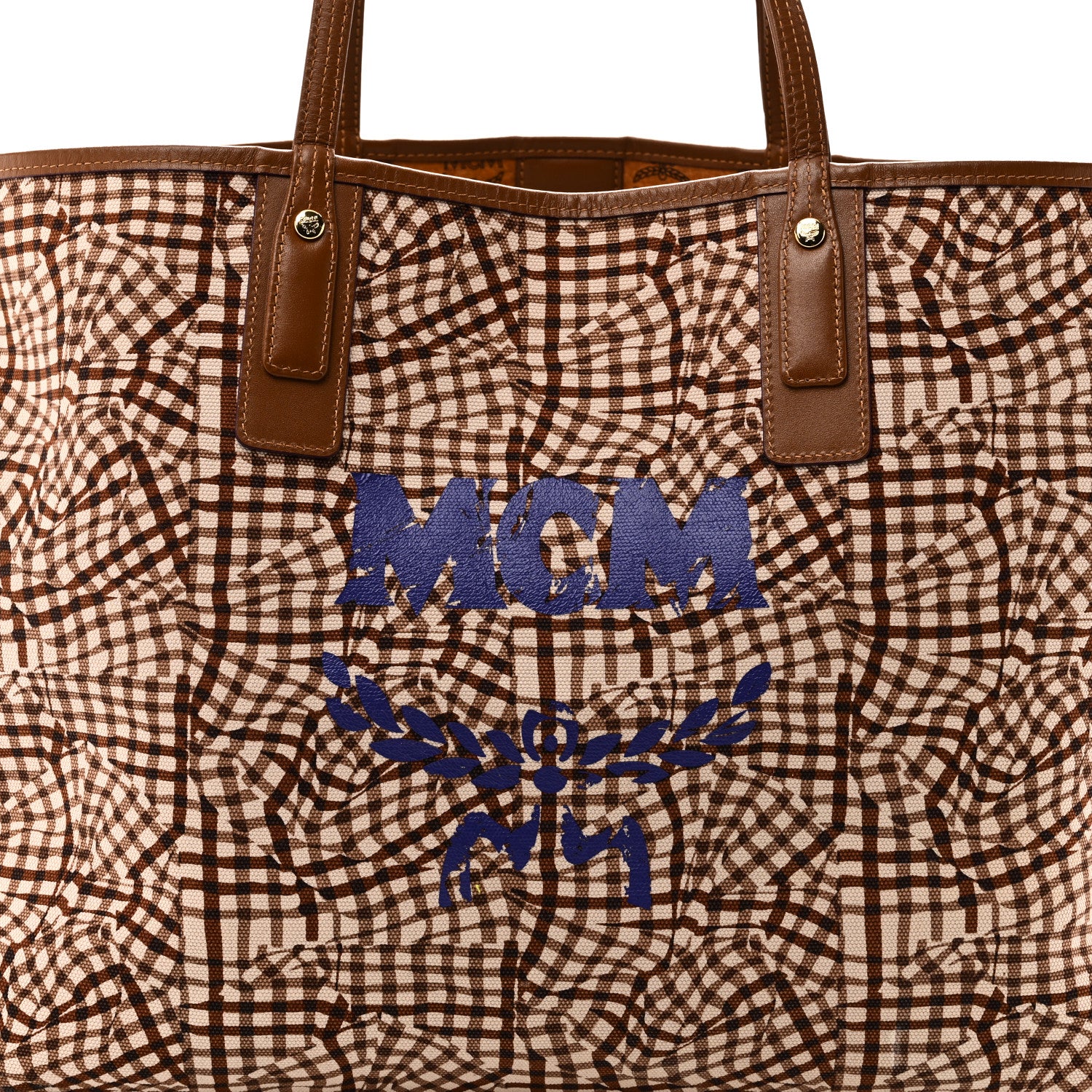 MCM Visetos Large Liz Reversible Shopper Tote Cognac 10 of 14