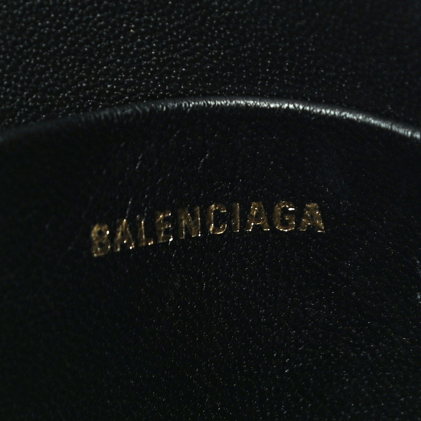 Calfskin Ville Logo Zip Pouch Black