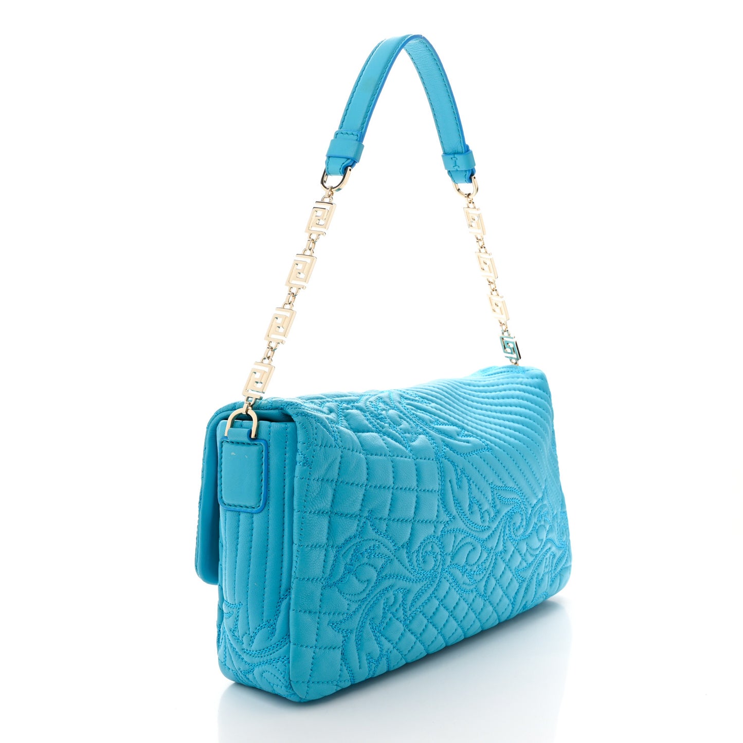 Nappa Barocco Quilted Vanitas Medea Shoulder Bag Blue