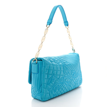 Versace Nappa Barocco Quilted Vanitas Medea Shoulder Bag Blue 3 of 10