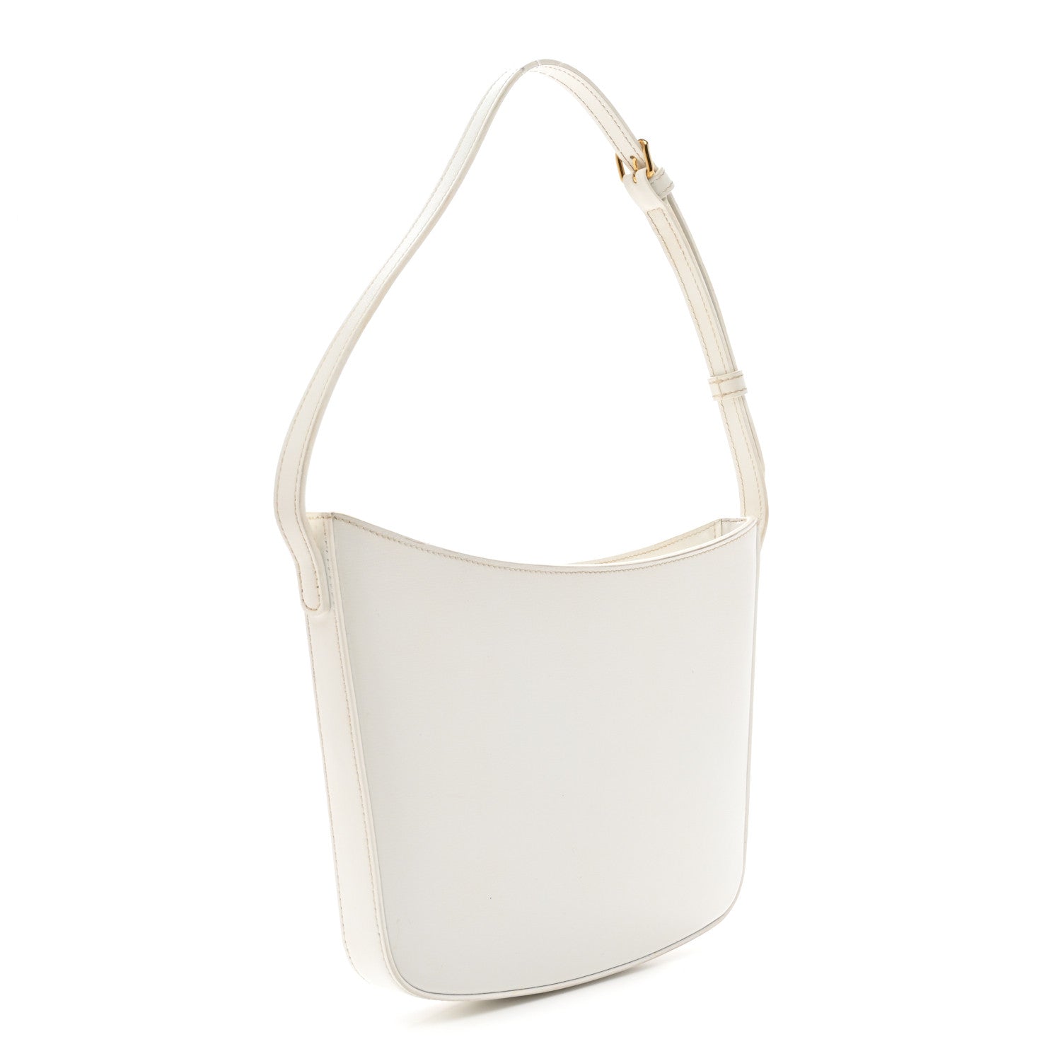 Celine Shiny Calfskin Medium Croque Bag Artic White 3 of 18