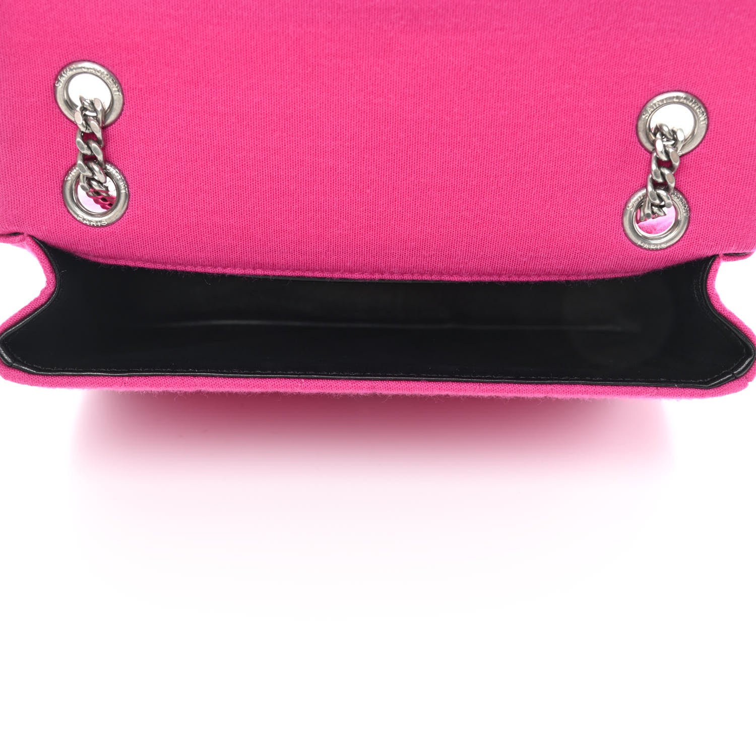 Saint Laurent Jersey Wool Patchwork Monogram Medium Jamie Fuchsia 5 of 10