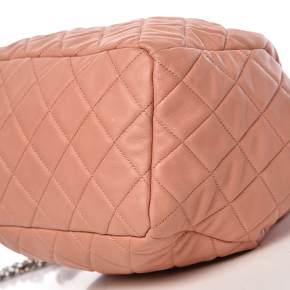 Chanel Lambskin Quilted CC Chain Drawstring Tote Dark Beige 13 of 16