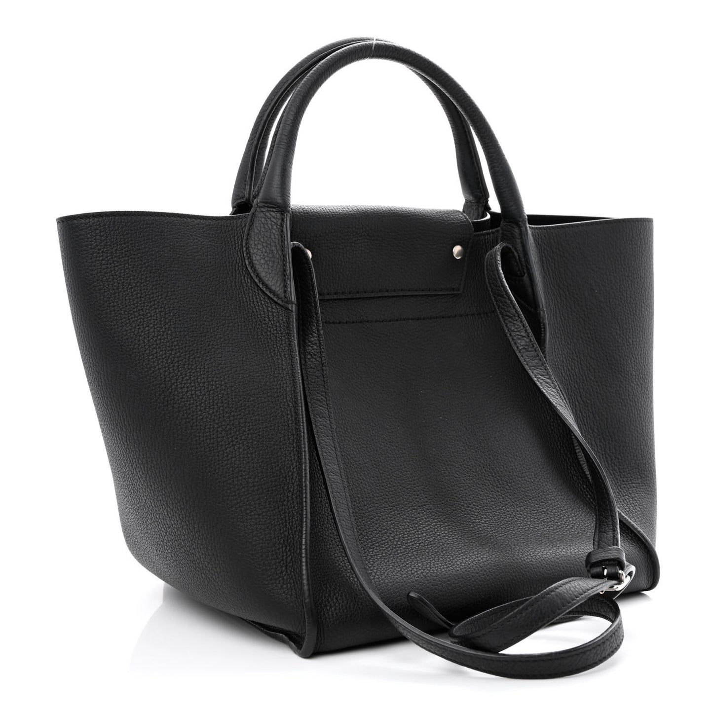 Supple Grained Calfskin Small Big Bag Black