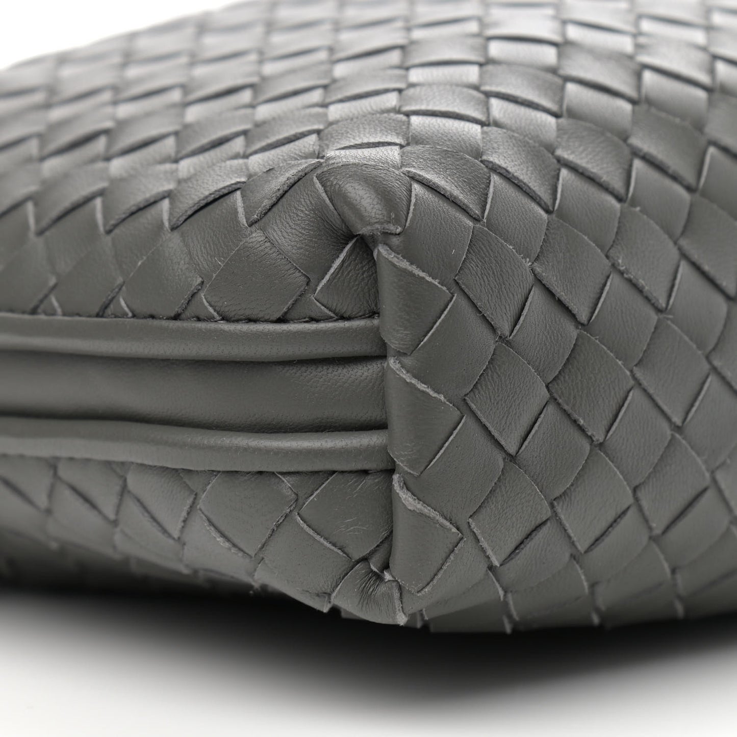 Nappa Intrecciato Nodini Crossbody Messenger Light Grey