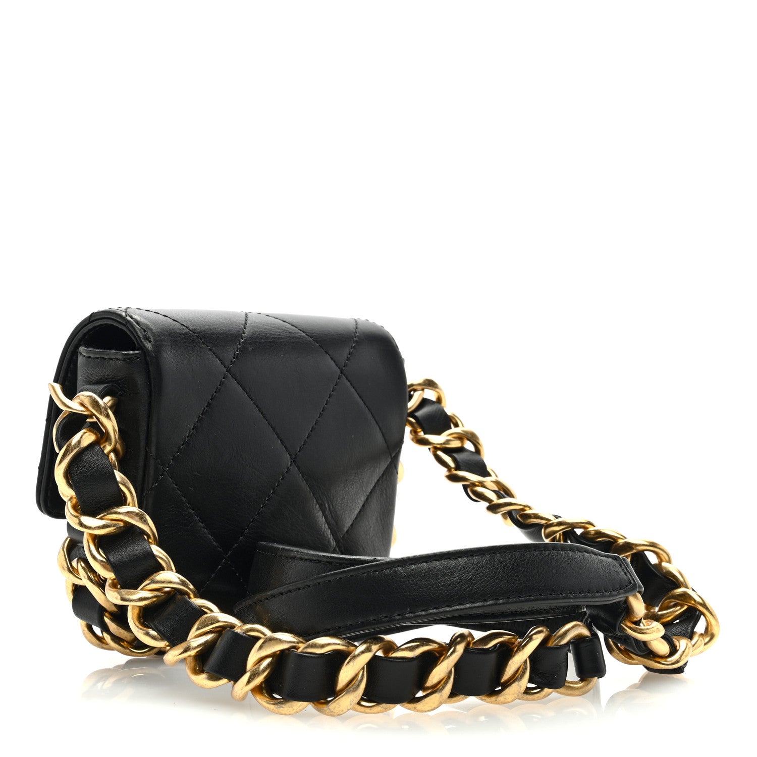 Chanel Calfskin Quilted Mini Framing Chain Bag Black 3 of 10