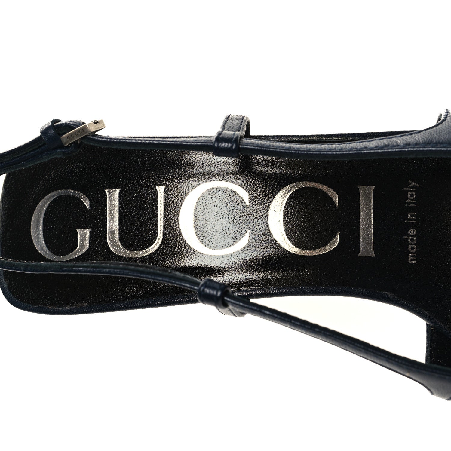 Gucci GG Monogram Malaga Kid Crystal Square G 75mm Slingback Pumps 35.5 Beige Blue 7 of 8