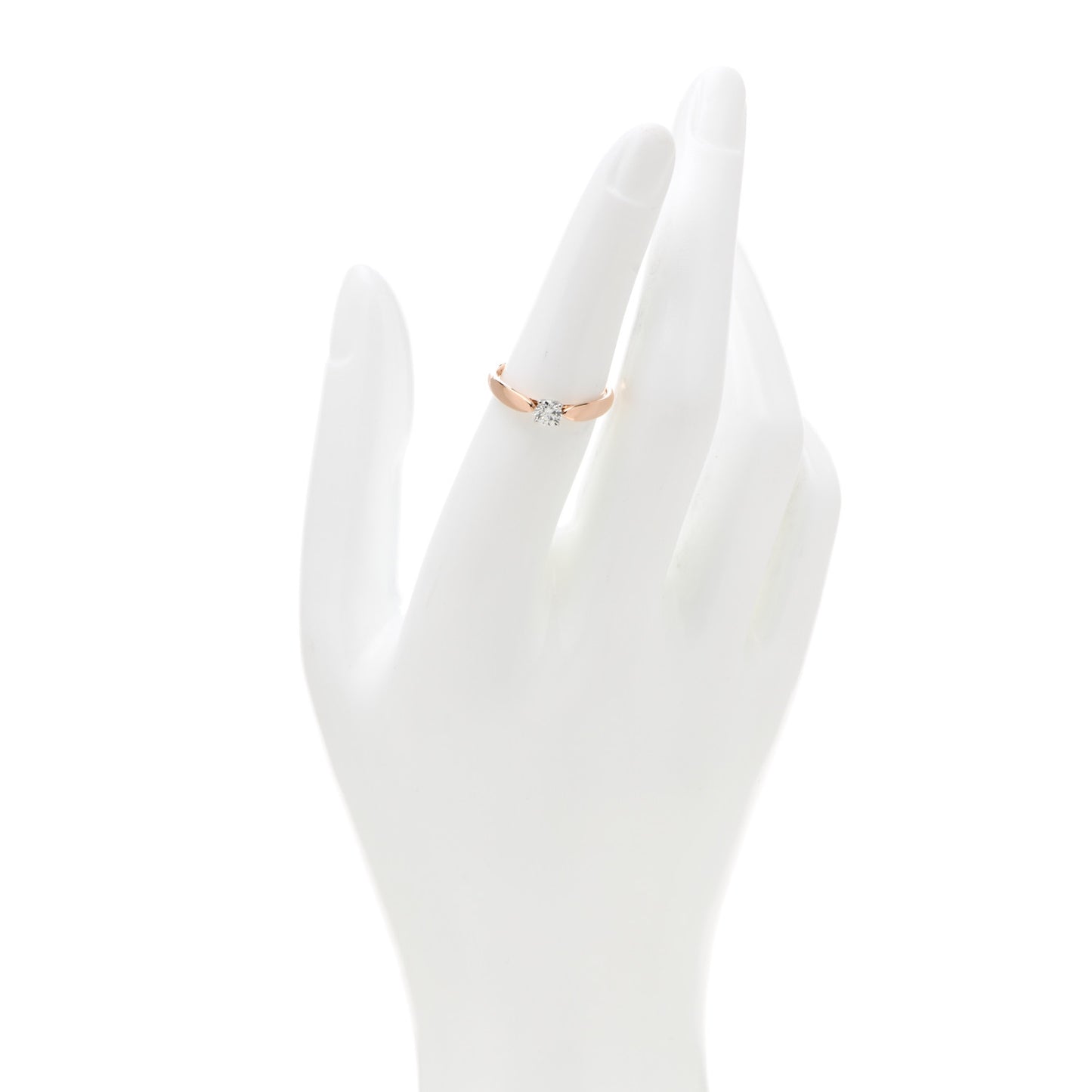 18K Rose Gold Platinum Diamond .27ct Harmony Solitaire Engagement Ring 52 6