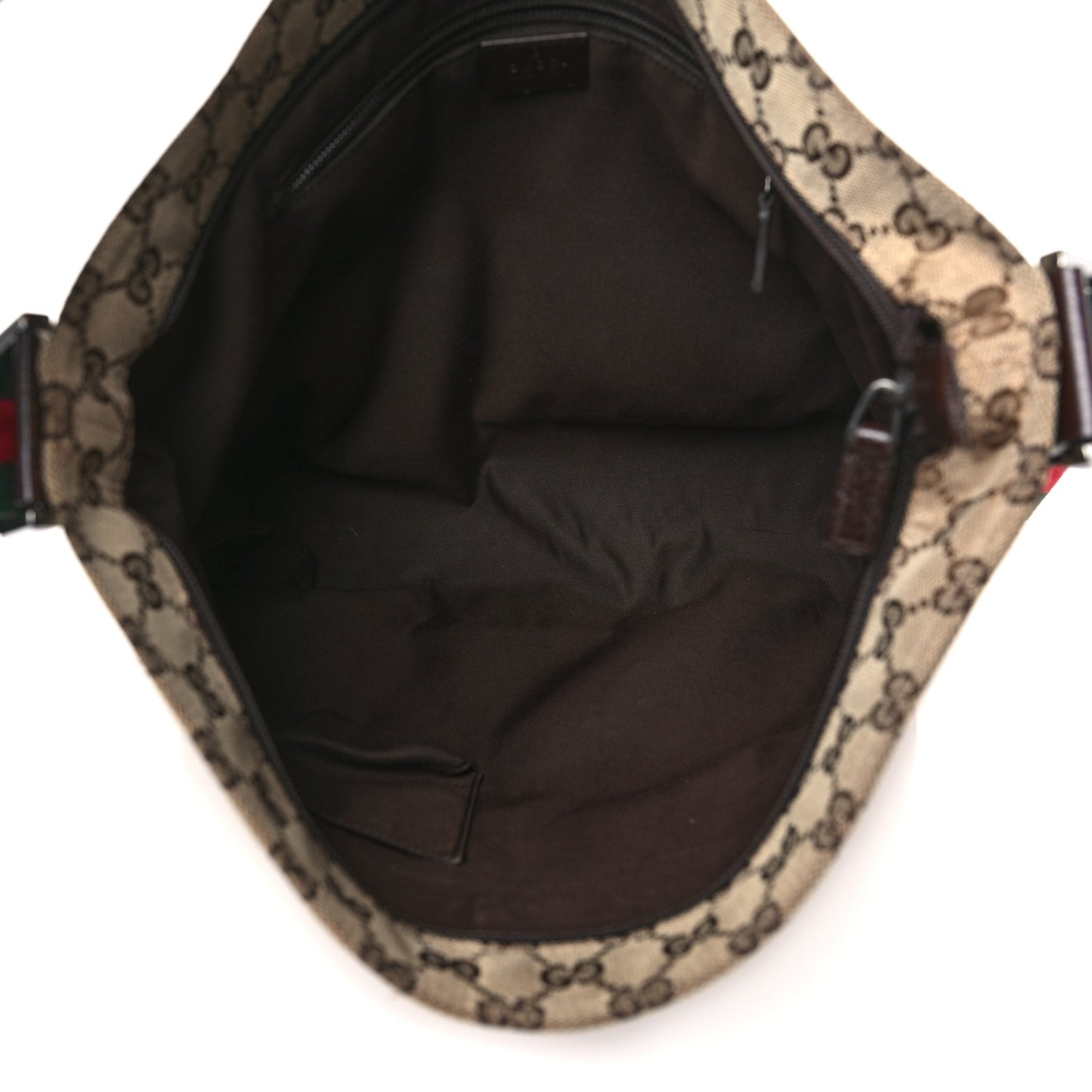 Monogram Web Medium Flat Messenger Bag Brown