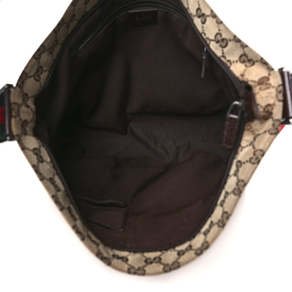 Gucci Monogram Web Medium Flat Messenger Bag Brown 5 of 10